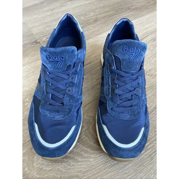 Gola Chicago Sneakers Womens Sz 10 Navy Purple Ice Blue Trim Comfort - Picture 1 of 13